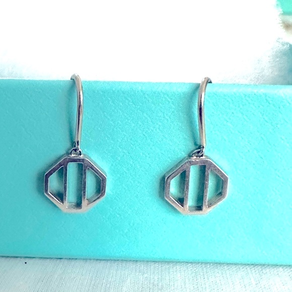 Tiffany & Co RARE Paloma Picasso Zellige Drop Dangle Earrings Sterling Silver - Picture 1 of 11